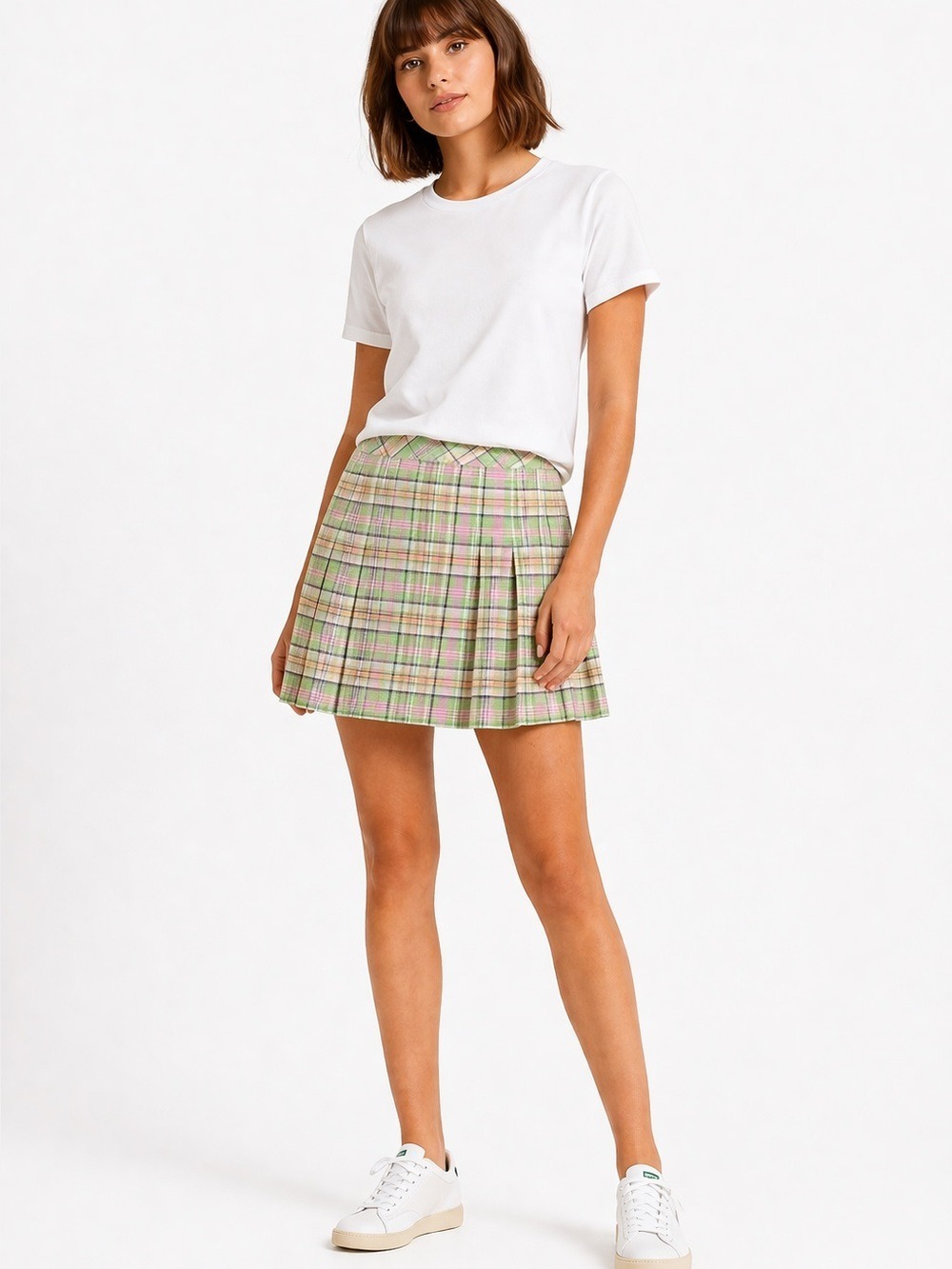 Artizia Sunday best mini skirt Olive NWT SUN-deh collegiate pleated white Lola 4